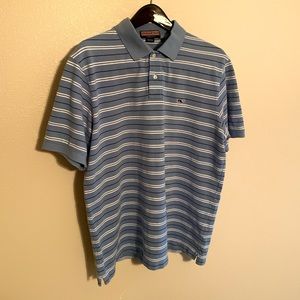 Vineyard Vines Men’s Polo Blue Striped Large